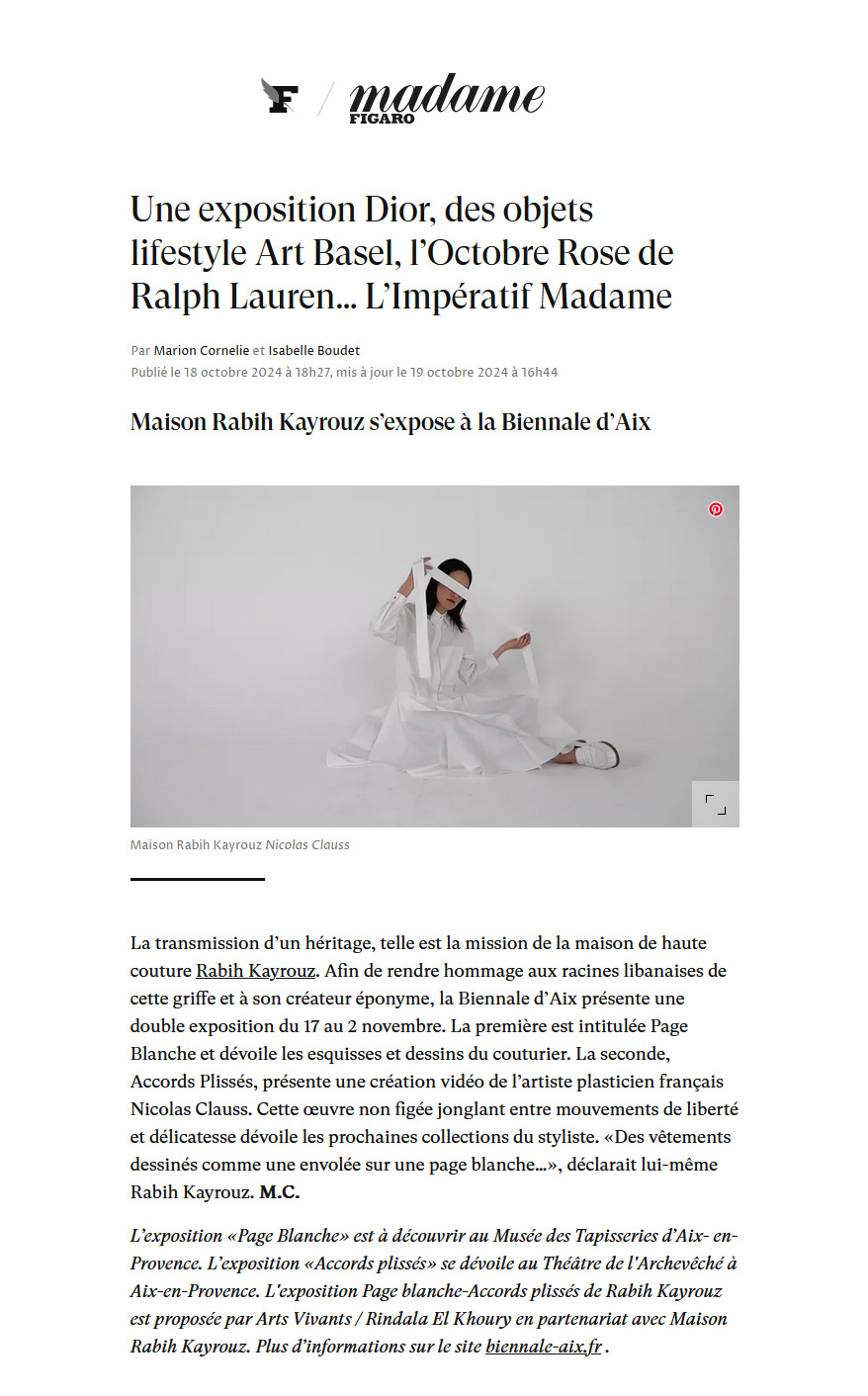 Article de Madame Figaro